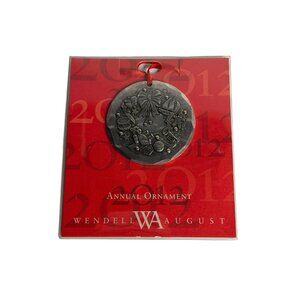 NEW Wendell August 2012 Annual Christmas Ornament Aluminum Toy Wreath 2.25 Retro